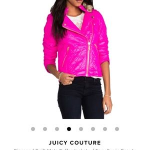 Juicy Couture Bright Pink Moto Style Jacket